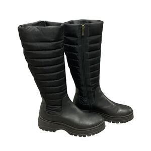 Aquatalia Skyla Quilted Leather & Nylon Tall Boots – Women’s US 8